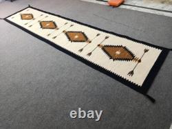 Tapis couloir en laine tribal amérindien Navajo du Sud-Ouest 2x8