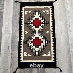 Tapis de style Navajo VTG Diamond Ganado Rouge/Marron en Laine Textile Tissé Amérindien