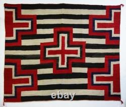 Tapis en laine du sud-ouest, couverture rouge de chef navajo, tapis amérindien, 5x5 pieds
