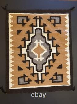 Tapis navajo tissé à la main en laine 30 x 37,5