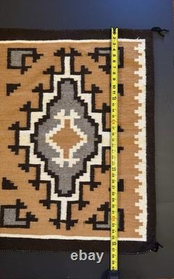 Tapis navajo tissé à la main en laine 30 x 37,5