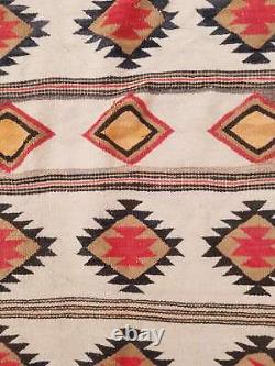 Tapisserie ancienne tissée à la main par les Navajos, couverture en laine pour tapis indien amérindien 143x98cm
