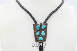 V Cravate bolo amérindienne navajo en argent sterling et turquoise