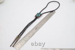 V Cravate bolo amérindienne navajo en argent sterling et turquoise