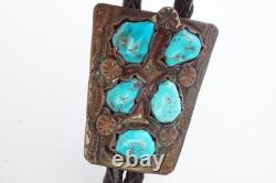 V Cravate bolo amérindienne navajo en argent sterling et turquoise