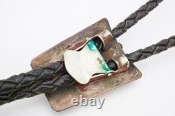 V Cravate bolo amérindienne navajo en argent sterling et turquoise