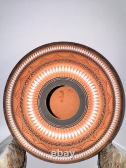 Vase à graines Navajo gravé vintage signé Susie Charlie 11D x 6H
