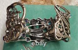 Vase de mariage en argent sterling Navajo amérindien Bracelet manchette tribal de taille moyenne