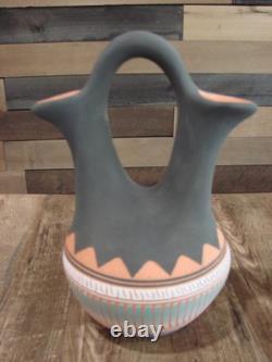 Vase de mariage gravé à la main Navajo amérindien Valencia
