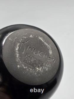 Vase en poterie Navajo Kinlicheni vintage en noir émaillé amérindien