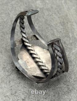 Vieux Bracelet en Argent Navajo en Turquoise Caréné 6,75 po