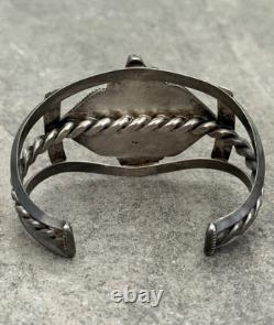 Vieux Bracelet en Argent Navajo en Turquoise Caréné 6,75 po