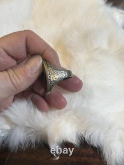 Vintage Amérindien Incrustation de Chip Turquoise et Corail Argent Sterling