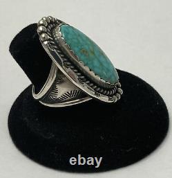 Vintage Argent Sterling M Y Amérindien? Navajo Turquoise Ring Sz 7