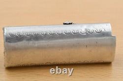 Vintage Artisanal Navajo Old Pawn Sterling Silver Turquoise Lighter Case