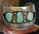 Vintage Bracelet En Argent Turquoise Et Sterling Signé Lp Navajo Shadowbox