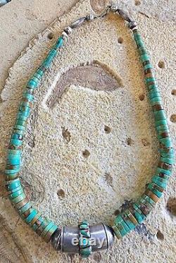Vintage Collier Navajo Native American Turquoise Sterling Silver