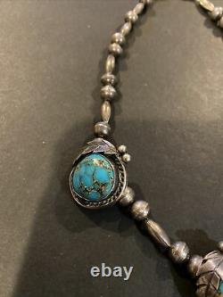 Vintage Native American Navajo Sterling Silver Turquoise Collier