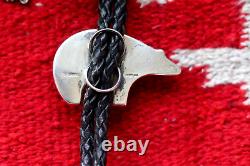 Vintage Navajo Spirit Bolo Argent Sterling Norman Woody Cowboy Sud-ouest