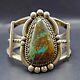 Vintage Navajo Sterling Silver & Royston Turquoise Cuff Bracelet 65.9g