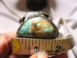 Vtg Native American Boulder Turquoise Cuff Bracelet Grande Pierre