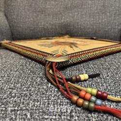Vtg Peinture sur sable amérindienne Navajo très belle. CHIRACAHUA SUN. 12 x 12
