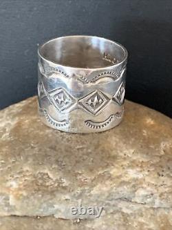 XL Mens Band Native American Navajo Stamped Sterling Silver Bague Cadeau Sz 10 1507
