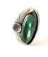 Yazzie Bague Am&eacute;rindienne Navajo En Argent Sterling Et Malachite, Taille 6 1/2